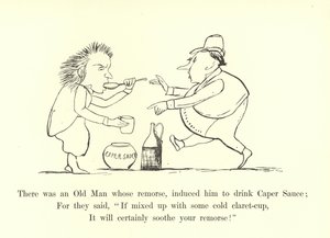 Det var en gammel mann hvis anger fikk ham til å drikke kapersaus av Edward Lear