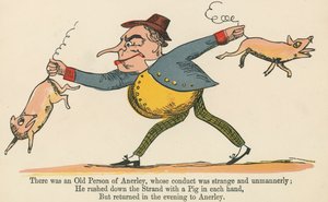 Det var en gammel person fra Anerley, hvis oppførsel var merkelig og umannelig, fra 