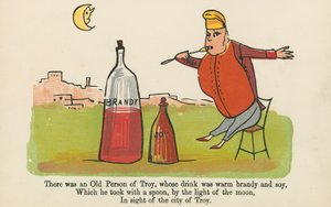 Det var en gammel person fra Troy, hvis drink var varm konjakk og soya, fra 