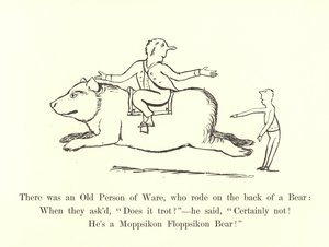 Det var en Old Person of Ware, som red på ryggen til en bjørn av Edward Lear