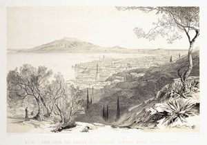Utsikt fra Castle Hill, Ser Mot Monte Skopo, Zante, 1863 av Edward Lear