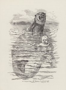 Illustrasjon for The Water-Babies av Charles Kingsley (gravering) av Edward Linley (after) Sambourne