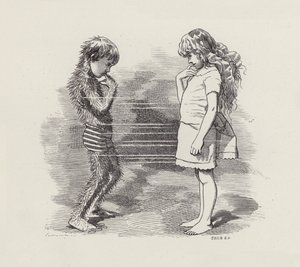 Illustrasjon for The Water-Babies av Charles Kingsley (gravering) av Edward Linley (after) Sambourne