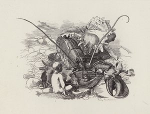 Illustrasjon for The Water-Babies av Charles Kingsley (gravering) av Edward Linley (after) Sambourne