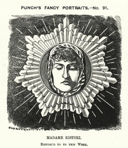 Punch tegneserie: Adelaide Ristori, italiensk skuespillerinne (gravering)