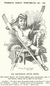 Punch tegneserie: Archibald Levin Smith, engelsk dommer og roer som konkurrerte i University Boat Race og på Henley Royal Regatta (gravering) av Edward Linley (after) Sambourne