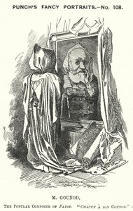Punch tegneserie: Charles Gounod, fransk komponist (gravering) av Edward Linley (after) Sambourne
