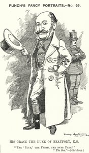 Punch tegneserie: Henry Charles Fitzroy Somerset, 8. hertug av Beaufort, engelsk soldat og konservativ politiker (gravering) av Edward Linley (after) Sambourne