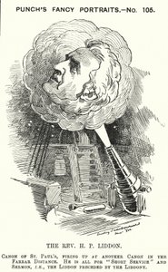 Punch tegneserie: Henry Liddon, engelsk teolog (gravering) av Edward Linley (after) Sambourne