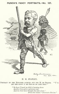 Punch tegneserie: Henry Morton Stanley, walisisk journalist og oppdagelsesreisende (gravering)