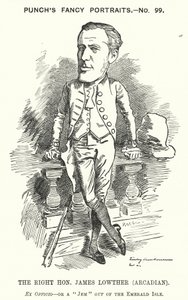 Punch tegneserie: James Lowther , engelsk konservativ politiker og idrettsmann (gravering) av Edward Linley (after) Sambourne