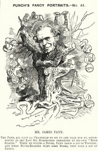 Punch tegneserie: James Payn, engelsk forfatter (gravering) av Edward Linley (after) Sambourne