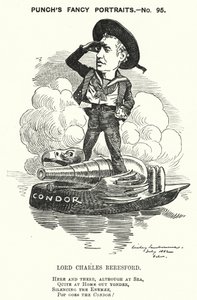Punch tegneserie: Lord Charles Beresford, anglo-irsk admiral og konservativ politiker (gravering) av Edward Linley (after) Sambourne