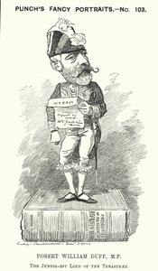 Punch tegneserie: Robert William Duff, skotsk liberal politiker (gravering) av Edward Linley (after) Sambourne