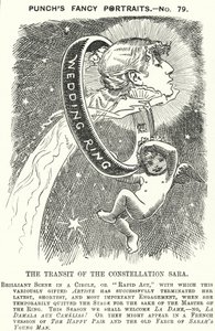 Punch tegneserie: Sarah Bernhardt, fransk skuespillerinne (gravering) av Edward Linley (after) Sambourne