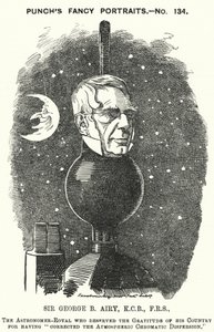 Punch tegneserie: Sir George Biddell Airy, engelsk astronom Royal (gravering) av Edward Linley (after) Sambourne