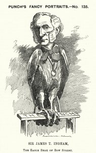 Punch tegneserie: Sir James Taylor Ingham, engelsk advokat og politidommer (gravering) av Edward Linley (after) Sambourne