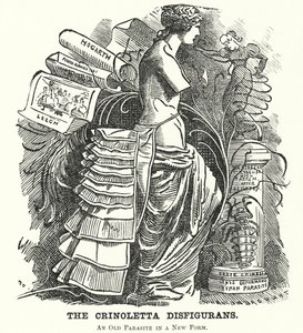 Punch tegneserie: The Crinoletta Disfigurans (gravering) av Edward Linley (after) Sambourne