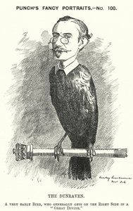 Punch tegneserie: Windham Wyndham-Quin, 4. jarl av Dunraven og Mount-Earl, anglo-irsk journalist, grunneier og konservativ politiker (gravering) av Edward Linley (after) Sambourne