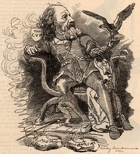 Tegneserie av Alfred Tennyson (1809-1893) engelsk poet av Edward Linley Sambourne