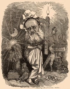 Tegneserie av Wilkie Collins (1824-1889) forfatter av Edward Linley Sambourne