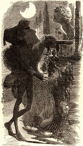 Henry Irving i balkongscenen til "Romeo og Julie" av Edward Linley Sambourne