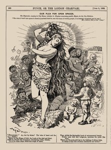 Vår bønn om åpne rom. Punch, juni 1883, 1883. av Edward Linley Sambourne