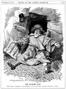 The Pilgrims Rest, karikatur av Paul Kruger, sørafrikansk politiker, 1900 av Edward Linley Sambourne