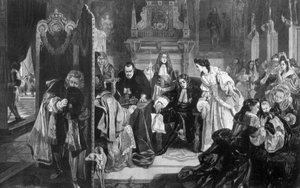 King James II 1633-1701 mottok nyheter om landingen av prinsen av Oransje, 1890. av Edward Matthew Ward