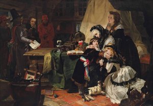 Den siste avskjeden mellom Marie Antoinette og hennes sønn, 1856.