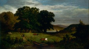 Eiketrær, 1876. av Edward Mitchell Bannister