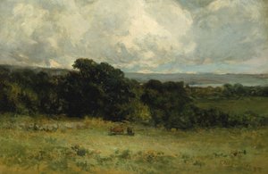Hyggelige beitemarker, 1887. av Edward Mitchell Bannister