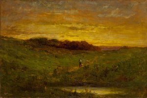 Solnedgang, 1883. av Edward Mitchell Bannister