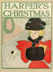 Plakat som reklamerer for Harpers New Monthly Magazine, julen 1894