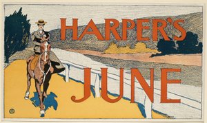 Kvinne til hest, June Harper av Edward Penfield
