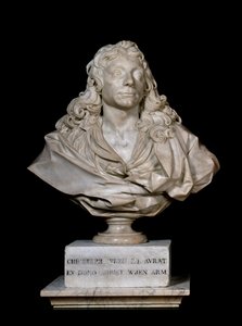 Portrettbyste av Sir Christopher Wren, 1600-tallet (marmor)