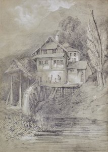 Landskap med vannmølle av Edward Pretty