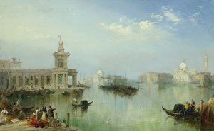 Venetiansk lagune (olje på panel)