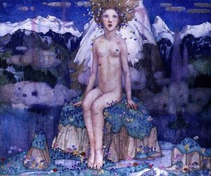 Kjærlighet i Alpene, ca. 1920 (tempera på lerret)
