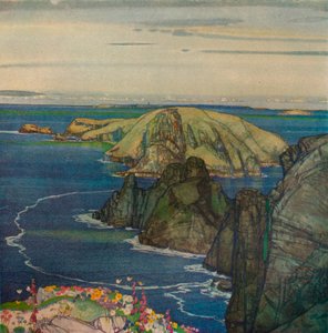Øya Brecqhou, utenfor Sark, c1921 av Edward Reginald Frampton