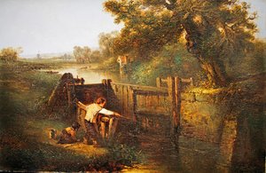 Låsescene (olje på panel)
