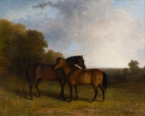 Two Hunters in a Landscape, ca. 1830-99 (olje på lerret)