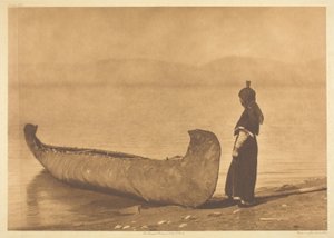 På bredden av innsjøen - Kutenai av Edward S. Curtis