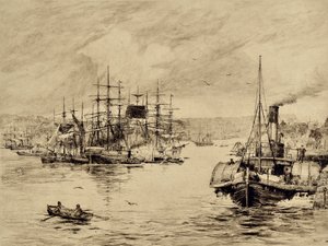 The Tyne: At Shields, ca. 1880 (etsing)