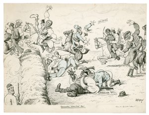 Parlamentarisk Victoria Cross Race! (blekk på papir) av Edward Tennyson Reed