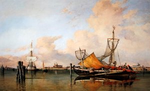 Kveld før dårlig vær på lagunen, Venezia av Edward William Cooke