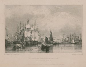 Themsen nær Limehouse: Lower Pool av Edward William Cooke