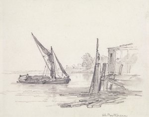 Utsikt over Themsen ved Battersea av Edward William Cooke