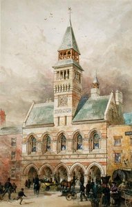 Civic Building (akvarell på papir) av Edward William Godwin