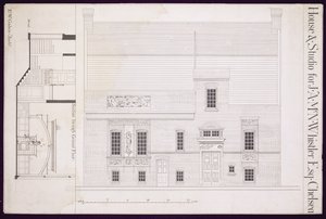 Design for House og Studio for J.A.M. Whistler Esq, Chelsea, ca. 1877-78 (se også 176477) av Edward William Godwin